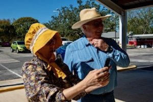 Photo of couple at Pioneer Day event.