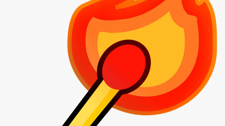 Match with flame graphic