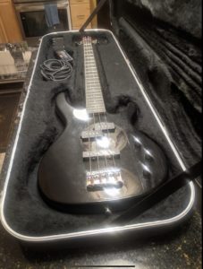 Photo of electric bass guitar